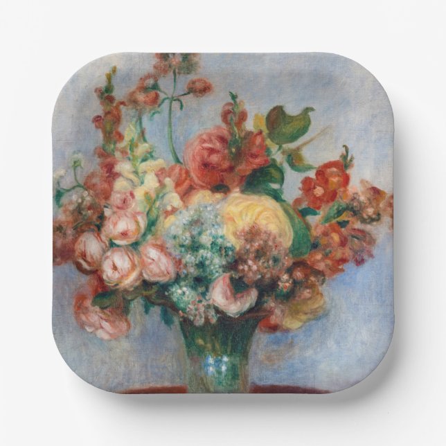 Pierre-Auguste Renoir - Flowers in a Vase Paper Plate (Front)