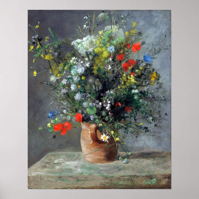 Pierre-Auguste Renoir Flowers in a Vase Poster (Front)