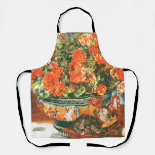 Pierre-Auguste Renoir Geraniums And Cats     Apron