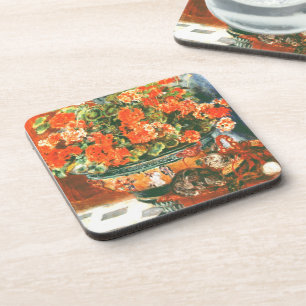 Pierre-Auguste Renoir - Geraniums And Cats Coaster