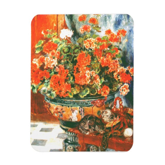 Pierre-Auguste Renoir Geraniums And Cats   Magnet (Vertical)
