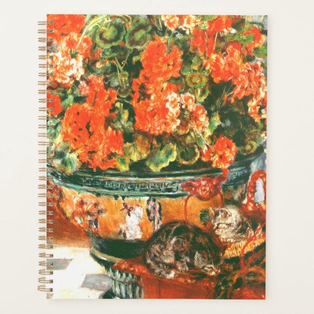 Pierre-Auguste Renoir Geraniums And Cats   Planner (Front)