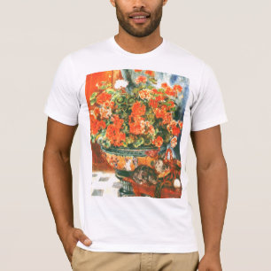 Pierre-Auguste Renoir Geraniums And Cats T-Shirt