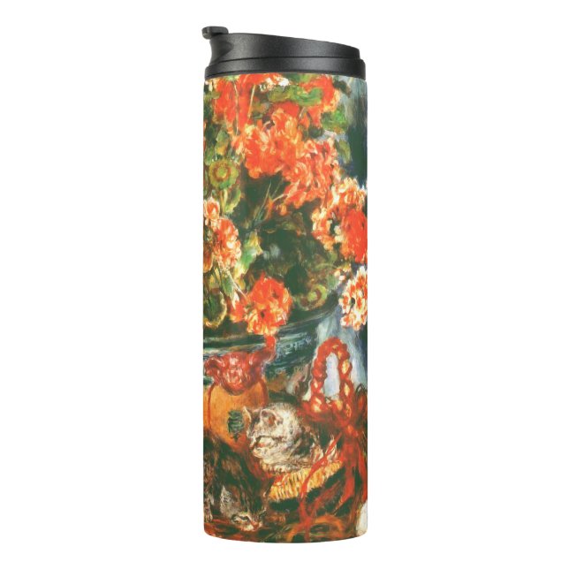Pierre-Auguste Renoir Geraniums And Cats    Thermal Tumbler (Rotated Right)