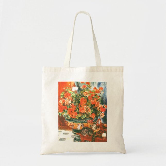 Pierre-Auguste Renoir Geraniums And Cats   Tote Bag (Front)