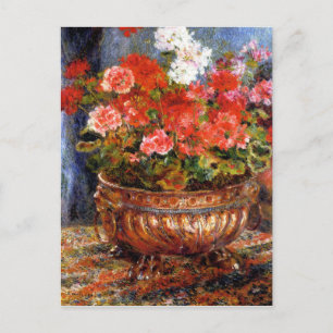 Pierre-Auguste Renoir Geraniums in a Copper Basin Postcard