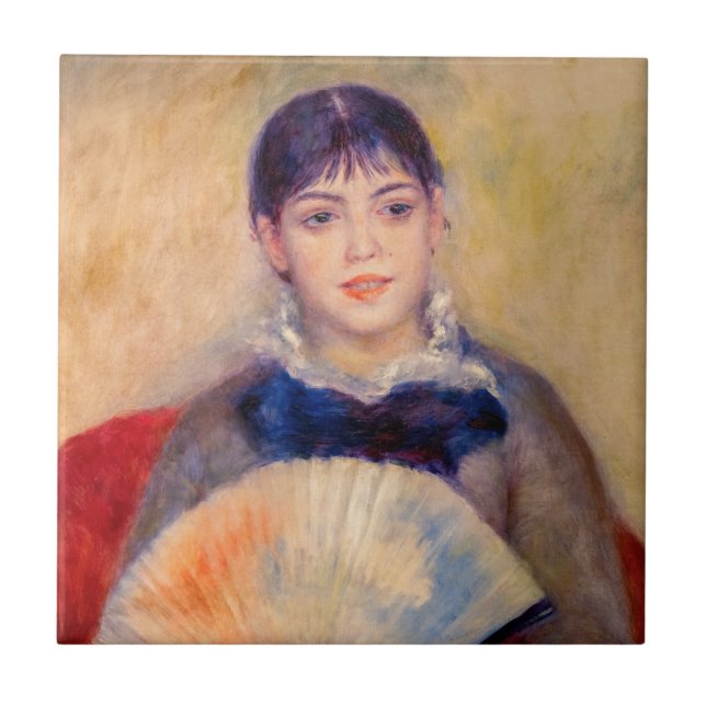 Pierre-Auguste Renoir - Girl with a Fan Ceramic Tile (Front)