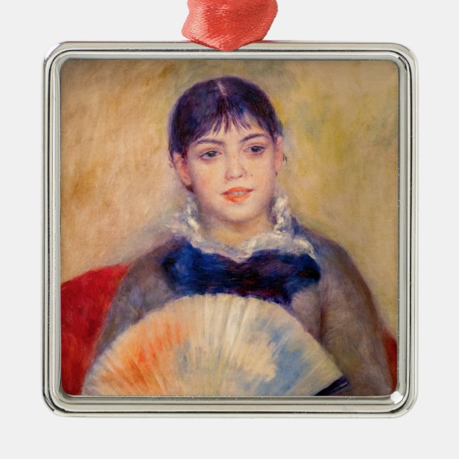 Pierre-Auguste Renoir - Girl with a Fan Metal Ornament (Front)