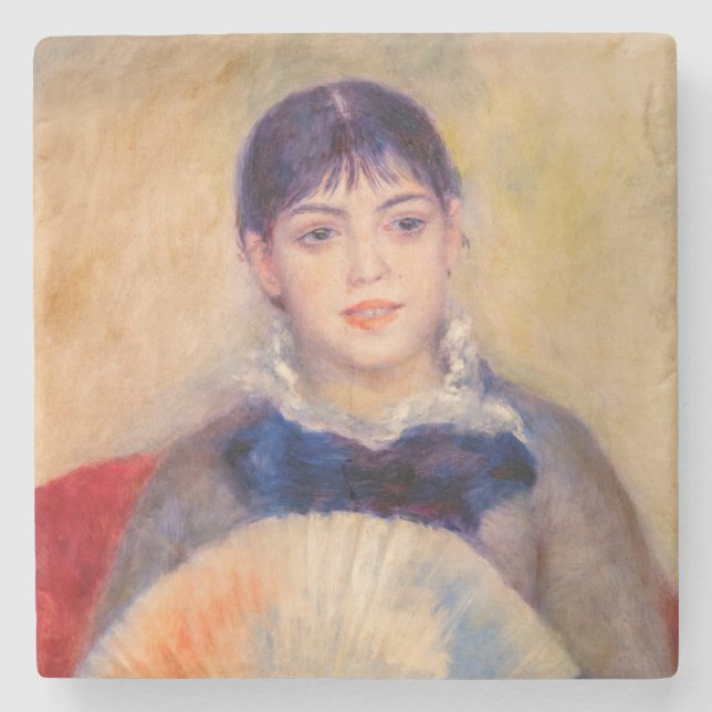 Pierre-Auguste Renoir - Girl with a Fan Stone Coaster (Front)