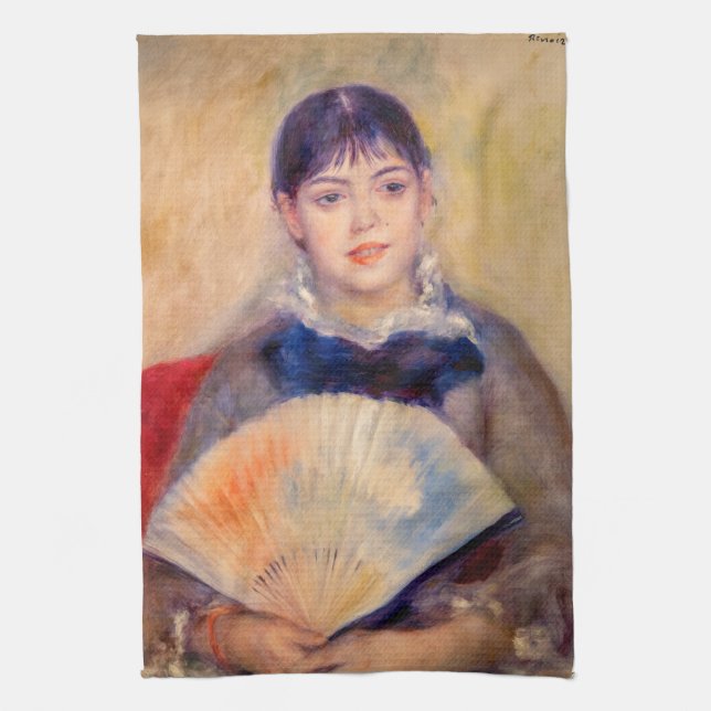Pierre-Auguste Renoir - Girl with a Fan Tea Towel (Vertical)