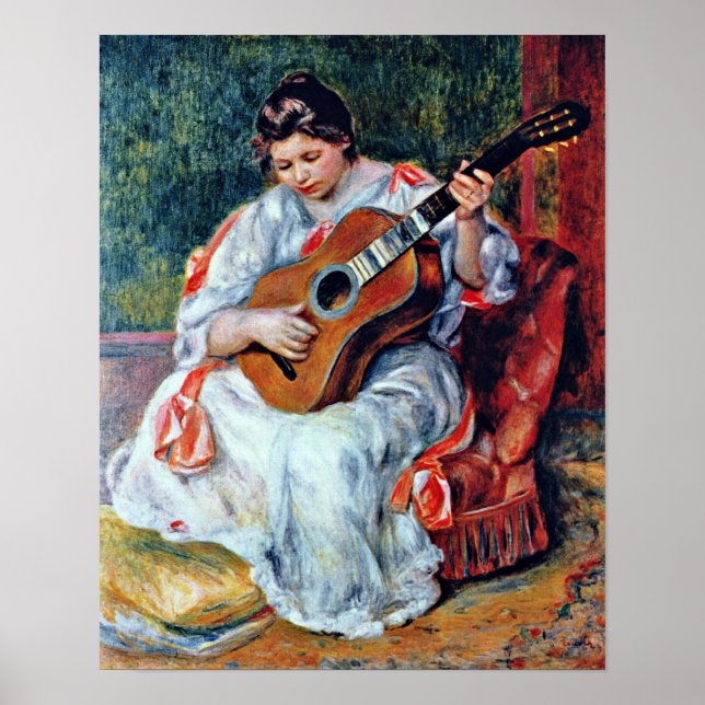 Pierre-Auguste Renoir - guitar player Poster (Front)
