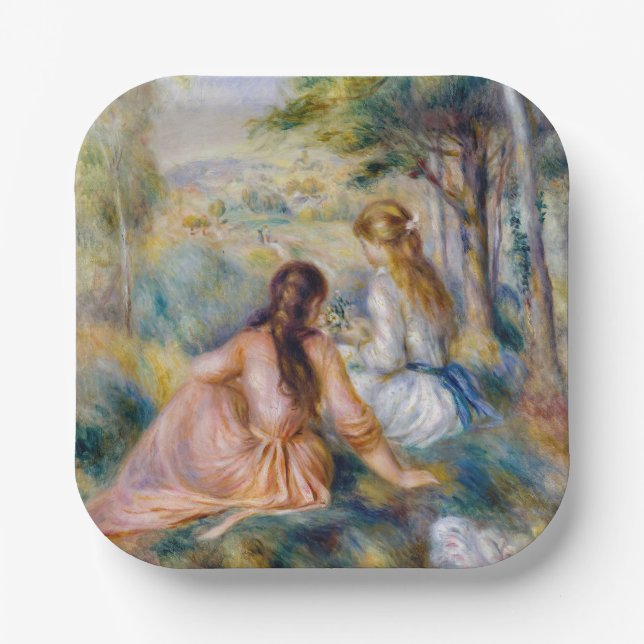 Pierre-Auguste Renoir - In the Meadow Paper Plate (Front)