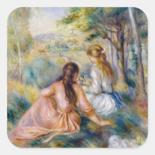 Pierre-Auguste Renoir - In the Meadow Square Sticker