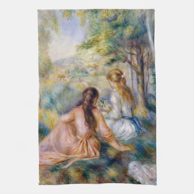 Pierre-Auguste Renoir - In the Meadow Tea Towel (Vertical)