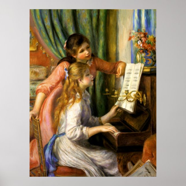 Pierre-Auguste Renoir - Jeunes Filles au Piano Poster (Front)