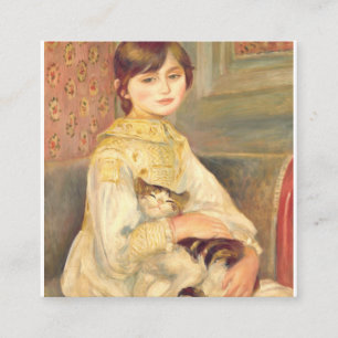 Pierre Auguste Renoir - Julie Manet With Cat Square Business Card