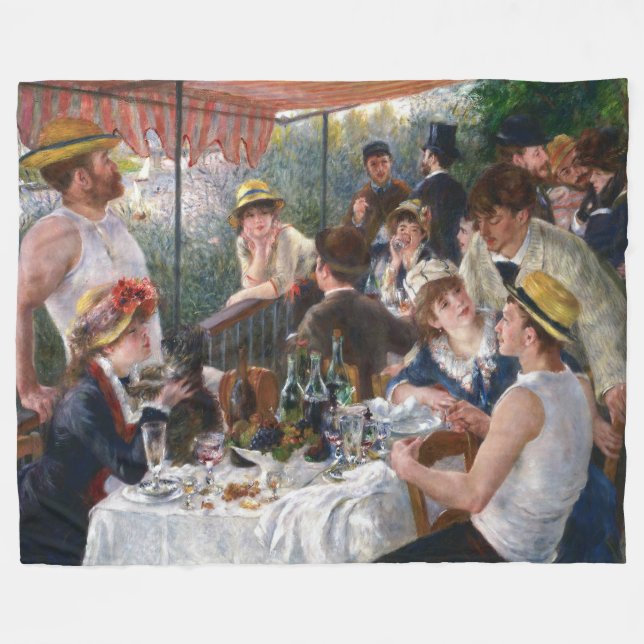 Pierre-Auguste Renoir - Luncheon of Boating Party Fleece Blanket (Front (Horizontal))