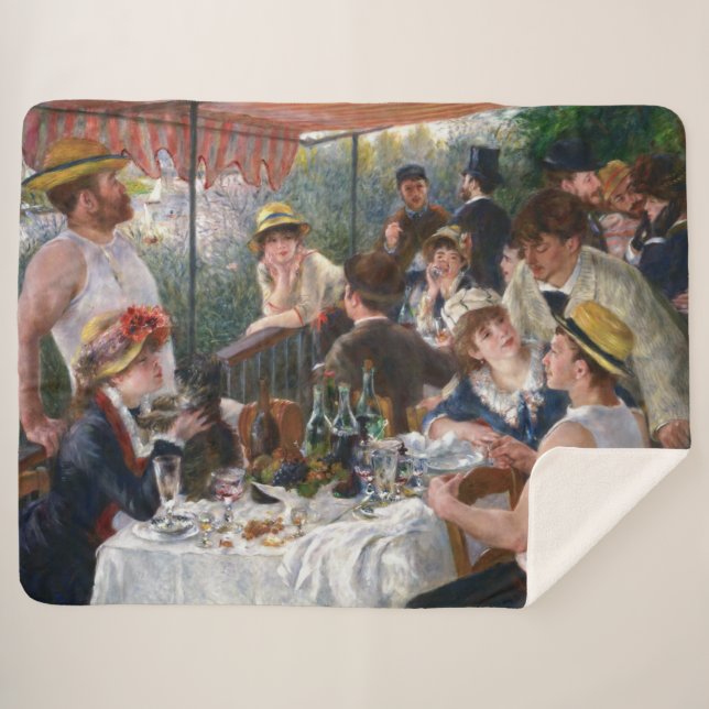Pierre-Auguste Renoir - Luncheon of Boating Party Sherpa Blanket (Front (Horizontal))