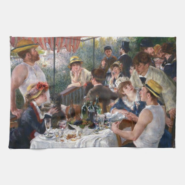 Pierre-Auguste Renoir - Luncheon of Boating Party Tea Towel (Horizontal)