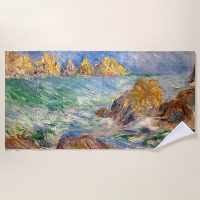 Pierre-Auguste Renoir - Marine, Guernesey Beach Towel (Front)