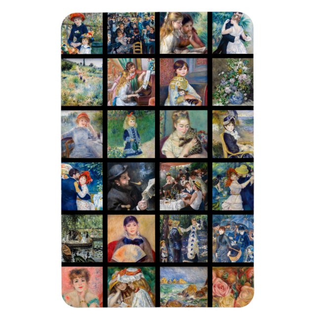 Pierre-Auguste Renoir - Masterpieces Collage Magnet (Vertical)