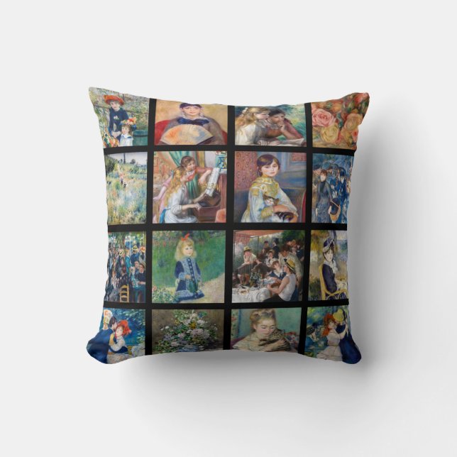 Pierre-Auguste Renoir - Masterpieces Grid Collage Cushion (Front)