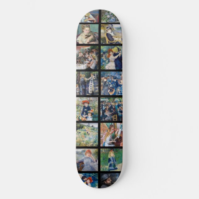 Pierre-Auguste Renoir - Masterpieces Grid Collage Skateboard (Front)