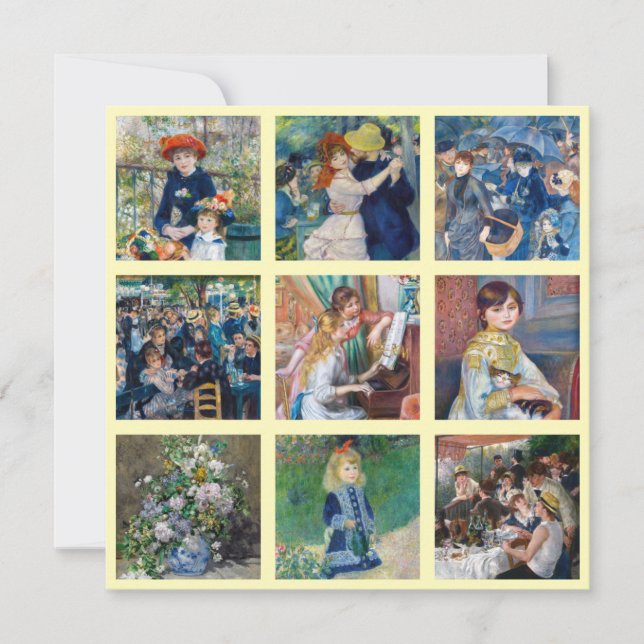 Pierre-Auguste Renoir - Masterpieces Grid Collage Thank You Card (Front)