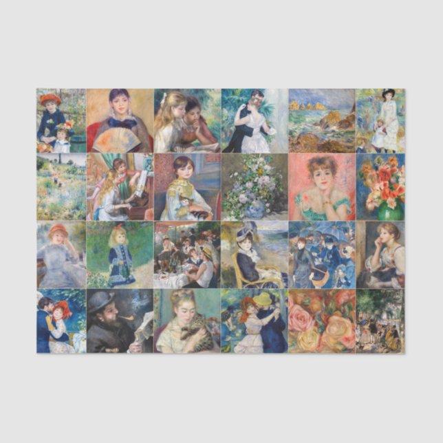 Pierre-Auguste Renoir - Masterpieces Grid Collage Tissue Paper (Front)