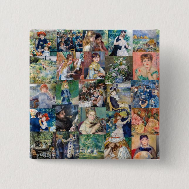 Pierre-Auguste Renoir - Masterpieces Patchwork 15 Cm Square Badge (Front)