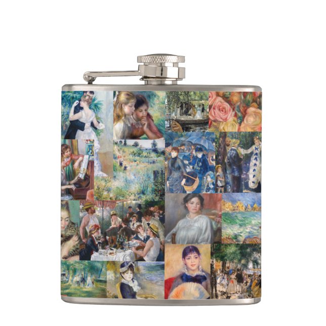 Pierre-Auguste Renoir - Masterpieces Patchwork Hip Flask (Front)