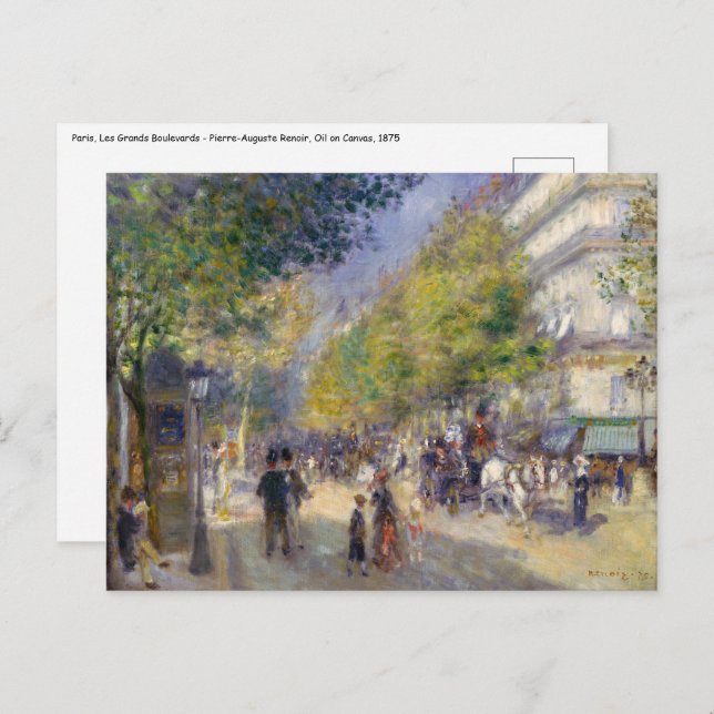 Pierre-Auguste Renoir - Paris, Grands Boulevards Postcard (Front/Back)