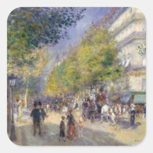 Pierre-Auguste Renoir - Paris, Grands Boulevards Square Sticker