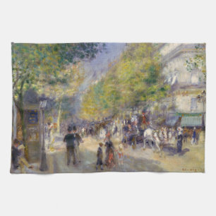 Pierre-Auguste Renoir - Paris, Grands Boulevards Tea Towel