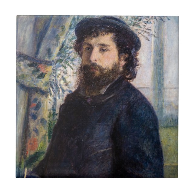 Pierre Auguste Renoir - Portrait of Claude Monet Ceramic Tile (Front)