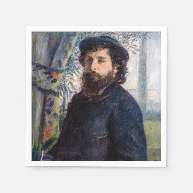 Pierre Auguste Renoir - Portrait of Claude Monet Napkin (Front)