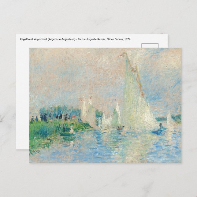 Pierre-Auguste Renoir - Regatta at Argenteuil Postcard (Front/Back)