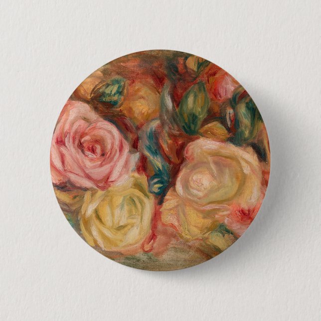 Pierre-Auguste Renoir - Roses 6 Cm Round Badge (Front)