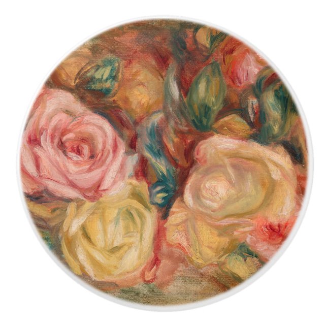 Pierre-Auguste Renoir - Roses Ceramic Knob (Front)
