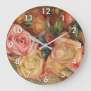 Pierre-Auguste Renoir - Roses Large Clock