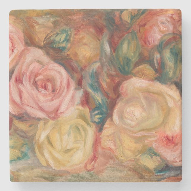 Pierre-Auguste Renoir - Roses Stone Coaster (Front)