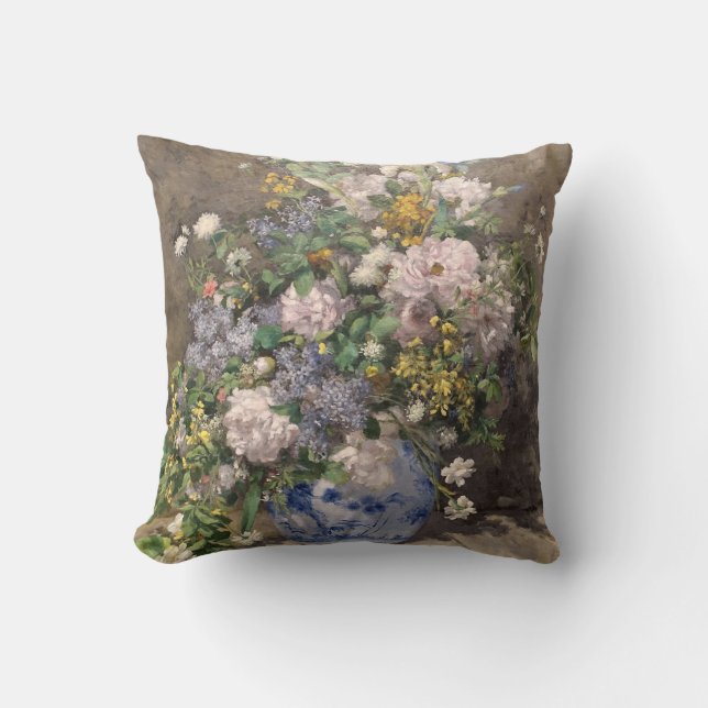 Pierre-Auguste Renoir Spring Bouquet  Cushion (Front)
