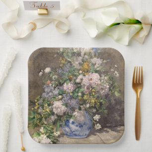 Pierre-Auguste Renoir Spring Bouquet     Paper Plate