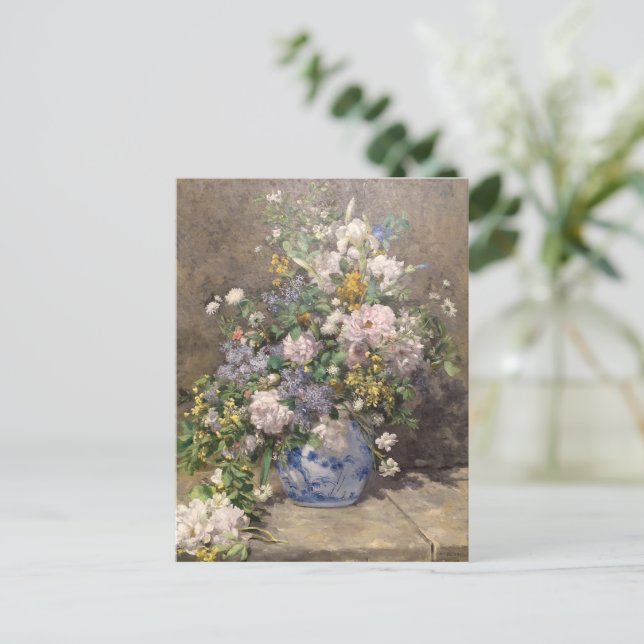 Pierre-Auguste Renoir Spring Bouquet  Postcard (Standing Front)