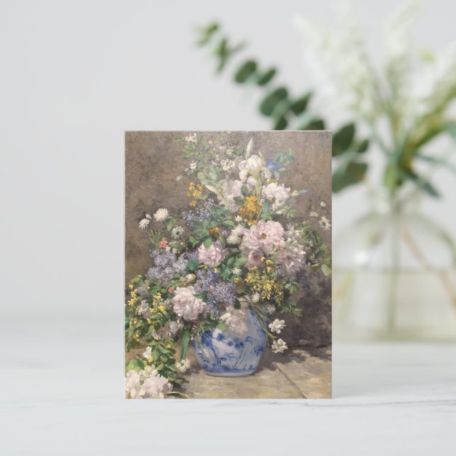 Pierre-Auguste Renoir Spring Bouquet     RSVP Card (Standing Front)