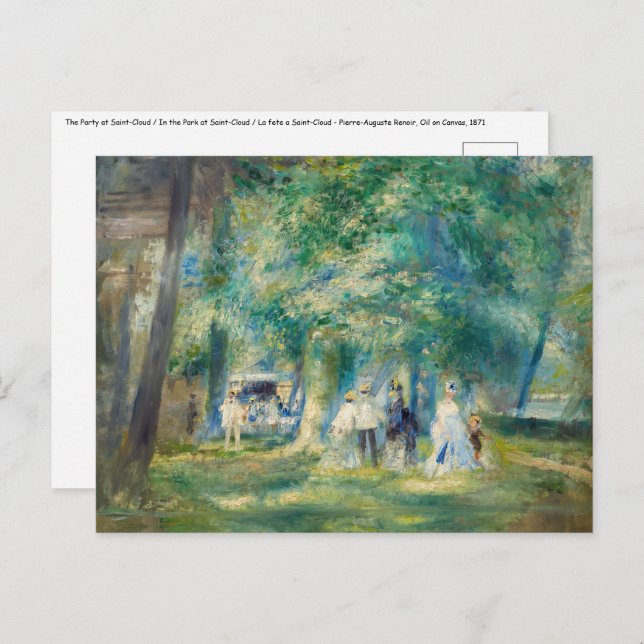 Pierre-Auguste Renoir - The Party at Saint-Cloud Postcard (Front/Back)
