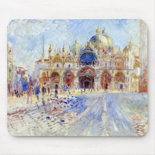 Pierre Auguste Renoir The Piazza San Marco, Venice Mouse Pad (Front)