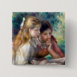Pierre-Auguste Renoir - The Reading 15 Cm Square Badge