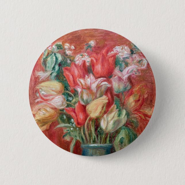 Pierre-Auguste Renoir - Tulip Bouquet 6 Cm Round Badge (Front)