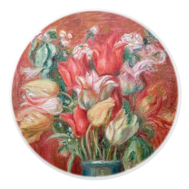 Pierre-Auguste Renoir - Tulip Bouquet Ceramic Knob (Front)